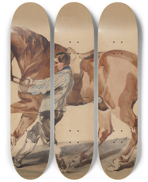 Triptych art skateboard deck of Piotr Michaowski Stableman With A Chestnut Horse by Piotr Michalowski (1800-1855) Triptych art skateboard deck of Piotr Michaowski Stableman With A Chestnut Horse by Piotr Michalowski (1800-1855)