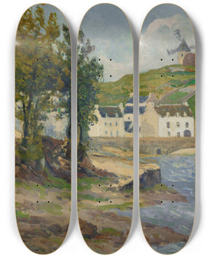 Triptych art skateboard deck of Maxime Maufra Ciel Doctobre Trboul by Maxime Maufra (1861-1918)