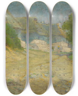 Triptych art skateboard deck of Udovt Ordk Village by udovt ordk (1865-1937)