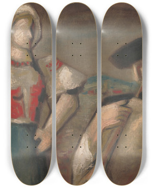 Triptych art skateboard deck of Mikul Galanda Piper_1 by Mikulas Galanda (1895-1938)