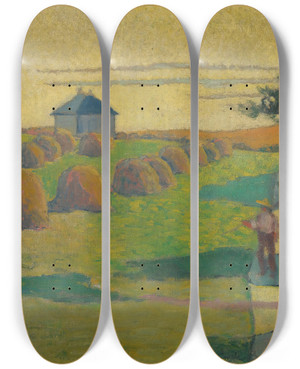 Triptych art skateboard deck of Emile Bernard Saintbriac by Emile Bernard (1868-1941)