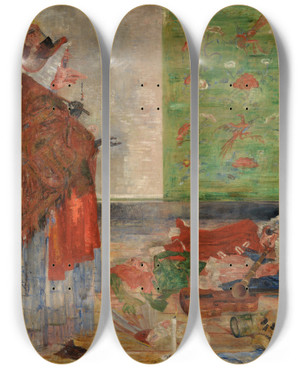 Triptych art skateboard deck of James Ensor Astonishment Of The Mask Wouse by James Ensor (1860-1949)