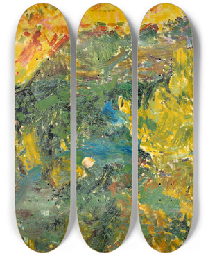 Triptych art skateboard deck of Alfred Henry Maurer Landscape_1 by Alfred Henry Maurer (1868-1932)