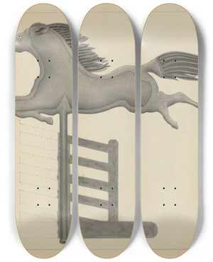 Triptych art skateboard deck of Filippo Porreca Horse Weather Vane by Filippo Porreca
