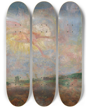 Triptych art skateboard deck of James Ensor Adam And Eve Expelled From Paradise by James Ensor (1860-1949)