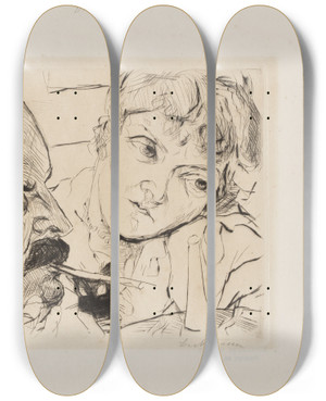 Triptych art skateboard deck of Max Beckmann Battenbergs by Max Beckmann (1884-1950)