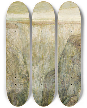 Triptych art skateboard deck of Henry Ossawa Tanner The Good Shepherd Atlas Mountains Morocco by Henry Ossawa Tanner (1859-1937)