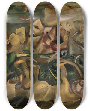Triptych art skateboard deck of Frances Hodgkins Still Life by Frances Hodgkins (1869-1947)