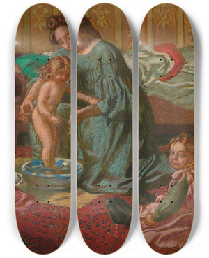 Triptych art skateboard deck of Maurice Denis Chambre Denfants Via Sistina by Maurice Denis (1870-1943)
