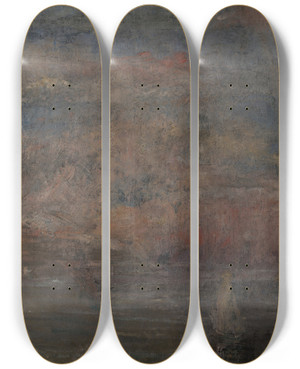 Triptych art skateboard deck of James Ensor After The Storm_1 by James Ensor (1860-1949)
