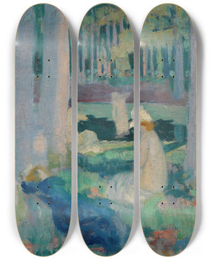 Triptych art skateboard deck of Maurice Denis Dans La Fort Baignade La Mare Aux Canes by Maurice Denis (1870-1943) Triptych art skateboard deck of Maurice Denis Dans La Fort Baignade La Mare Aux Canes by Maurice Denis (1870-1943)