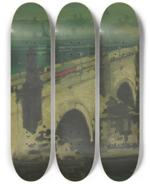 Triptych art skateboard deck of Ren Leclercq Charles Bridge In Prague by Rene Leclercq Triptych art skateboard deck of Ren Leclercq Charles Bridge In Prague by Rene Leclercq