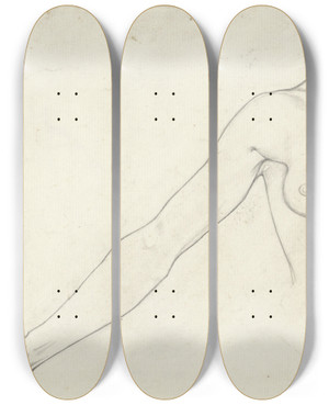 Triptych art skateboard deck of Richard Nicolas Roland Holst Rechterarm En Borst Van Een Vrouw by Richard Nicolaus Roland Holst (1868-1938)