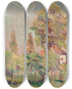 Triptych art skateboard deck of Adam Hannytkiewicz Morning by Adam Hannytkiewicz (1887-1946)