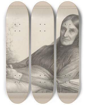Triptych art skateboard deck of Jan Veth Portret Van Elisabeth Ragazzi Van Den Wall Bake by Jan Veth (1864-1925)