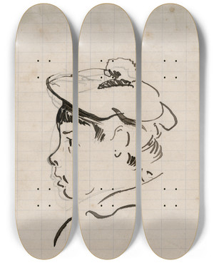 Triptych art skateboard deck of Floris Verster Head Of A Boy by Floris Verster (1861-1927) Triptych art skateboard deck of Floris Verster Head Of A Boy by Floris Verster (1861-1927)