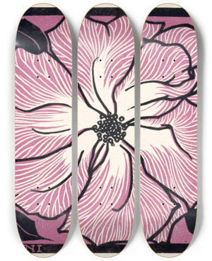 Triptych art skateboard deck of Julie De Graag Juni_1 by Julie de Graag (1877-1924)