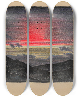 Triptych art skateboard deck of Karl Wiener Ohne Titel Naturstudie Ii_1 by Karl Wiener (1901-1949)