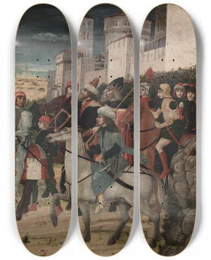 Triptych art skateboard deck of Bernardo Parentino Procession Of The Magi by Bernardo Parentino (1450-1500)