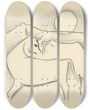 Triptych art skateboard deck of Mikul Galanda Na Pai by Mikulas Galanda (1895-1938)