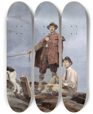Triptych art skateboard deck of Bernard Boutet De Monvel Dunoyer De Segonzac Et Boussingault Peignant by Bernard Boutet De Monvel (1881-1949)
