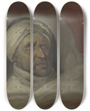 Triptych art skateboard deck of Gerrit Jan Michalis Mr Willem Bilderdijk Na Zijn Dood by Gerrit Jan Michaelis (1775-1857)