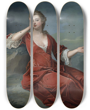 Triptych art skateboard deck of Charles Jervas Sarah Duchess Of Marlborough by Charles Jervas (1675-1739)