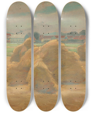 Triptych art skateboard deck of Udovt Ordk Harvest by udovt ordk (1865-1937)