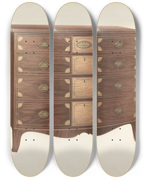 Triptych art skateboard deck of Ferdinand Cartier Chest Of Drawers_2 by Ferdinand Cartier Triptych art skateboard deck of Ferdinand Cartier Chest Of Drawers_2 by Ferdinand Cartier