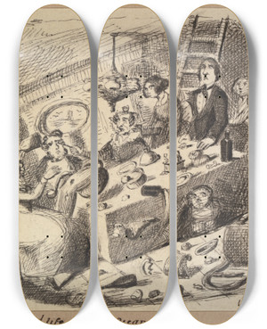 Triptych art skateboard deck of George Augustus Sala A Life On The Ocean Wave by George Augustus Sala (1828-1895) Triptych art skateboard deck of George Augustus Sala A Life On The Ocean Wave by George Augustus Sala (1828-1895)