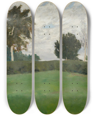 Triptych art skateboard deck of Paula Modersohnbecker Brnjes Garten by Paula Modersohn-Becker (1876-1907)