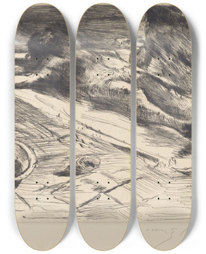 Triptych art skateboard deck of Lovis Corinth Piet by Lovis Corinth (1858-1925)