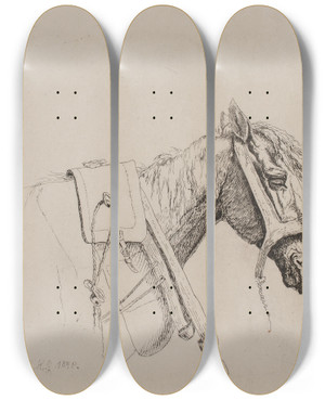 Triptych art skateboard deck of Emmerik Heghguldberg Et Hestehoved_1 by Emmerik Hegh-Guldberg (1807-1881) Triptych art skateboard deck of Emmerik Heghguldberg Et Hestehoved_1 by Emmerik Hegh-Guldberg (1807-1881)