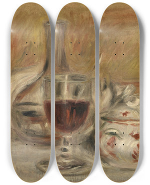 Triptych art skateboard deck of Pierreauguste Renoir Carafe Verre Et Sucrier by Pierre-Auguste Renoir (1841-1919)