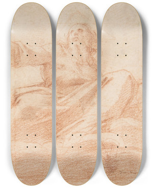 Triptych art skateboard deck of Cristoforo Roncalli God The Father by Cristoforo Roncalli (1552-1626)