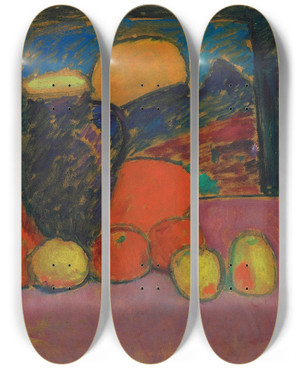 Triptych art skateboard deck of Alexej Von Jawlensky Stilleben by Alexej Von Jawlensky (1864-1941)