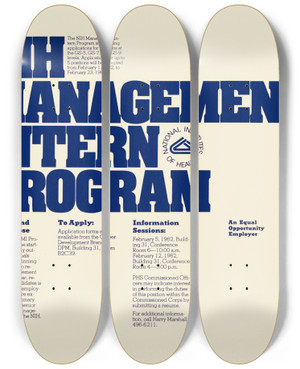 Triptych art skateboard deck of National Institutes Of Health Nih Management Intern Program by National Institutes Of Health (1887)