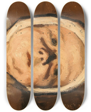 Triptych art skateboard deck of Albin Egger Lienz The Child by Albin Egger Lienz (1868-1926)