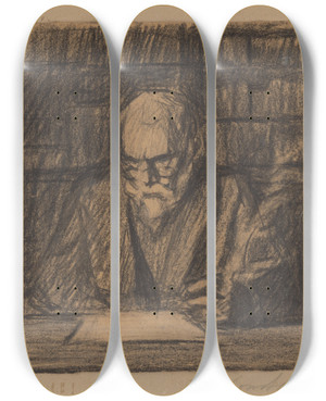 Triptych art skateboard deck of Frida Konstantin Tdia Mua by Frida Konstantin