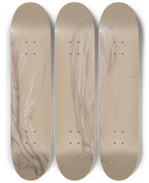 Triptych art skateboard deck of Victor Mller Ophelias Legs by Victor Muller (1829-1871)