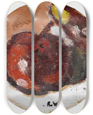 Triptych art skateboard deck of Louis Valtat Une Pomme by Louis Valtat (1869-1952)