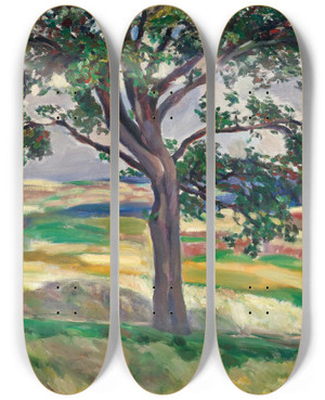 Triptych art skateboard deck of Jindrich Prucha Tree by Jindrich Prucha