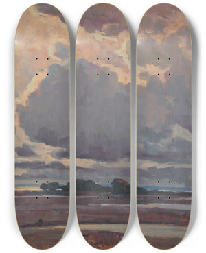 Triptych art skateboard deck of Udovt Ordk After The Storm by udovt ordk (1865-1937)