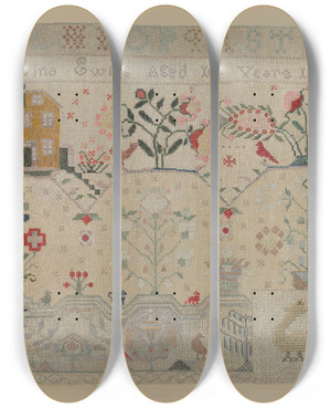 Triptych art skateboard deck of Byron Dingman Sampler by Byron Dingman