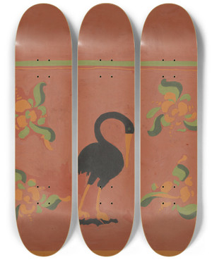 Triptych art skateboard deck of Dp Jones Painted Chest_1 by D.P. Jones