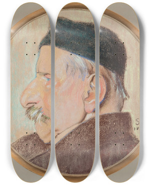 Triptych art skateboard deck of Stanisaw Wyspiaski Portret Kazimierza Stankiewicza Wuja Artysty by Stanislaw Wyspianski (1869-1907)