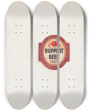 Triptych art skateboard deck of Winold Reiss Ruppert Beer Label_3 by Winold Reiss (1886-1953)