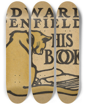 Triptych art skateboard deck of Edward Penfield Edward Penfield His Book by Edward Penfield (1866-1925)