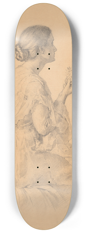 Elliott Daingerfield - Portrait of the Artists Wife 8.25 inch art skate deck