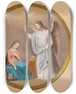 Triptych art skateboard deck of Josef Arnold The Elder Verkndigung by Josef Arnold the elder (1788-1879)